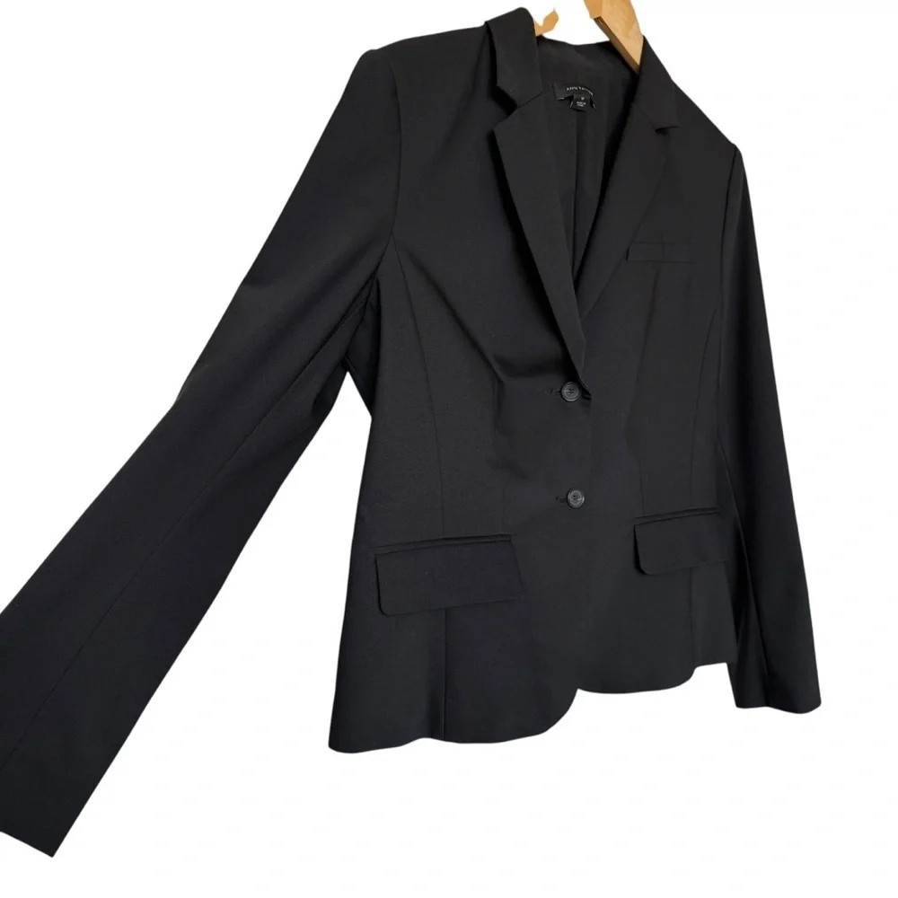 Ann Taylor Women's Black Blazer Jacket 14 Formal Tailored Fit Wool Business
